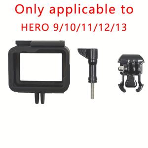 TEMU Hero 13 12 11 10 9용 보호 프레임 케이스, 블랙 액션 카메라 보더 커버 하우징 마운트 (Hero 13 12 11 10 9 추가용)