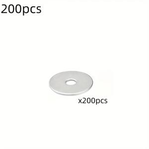 200개/세트 아연 도금 납작 와셔 두꺼운 금속 나선 와셔 두께 3mm 직경 12mm 구멍 크기 0.8mm 산업 등급 너트 및 볼트 추가 크리스마스 할로윈 선물