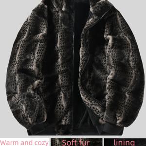 TEMU 남성용 퍼리 스몰 스탠드업 칼라 재킷, 인조 모피 스몰 스탠드업 칼라 재킷, 스네이크 스킨 프린트 따뜻한 스몰 스탠드업 칼라 재킷, 패셔너블한 스몰 스탠드업 칼라 퍼 재킷, 따뜻한 스몰 스탠드업 칼라 재킷, 두꺼움, 편안함