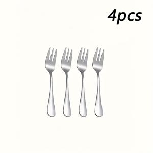 TEMU 4/12 스테인리스 스틸 미니 포크, 샐러드 디저트 포크 세트, 미러 폴리싱, 내구성 좋은 미니 포크, 가정, 주방, 식당 사용에 적합, 식기세척기 사용 가능