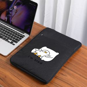 TEMU 1pc 피곤한 오리 폴리에스터 노트북 슬리브, 부드러운 보호 옥스포드 직물 브리프케이스, 15인치 태블릿용 더블 지퍼, 슬림 비즈니스 컴퓨터 인너 슬리브, 아이패드, 맥북 및 노트북용