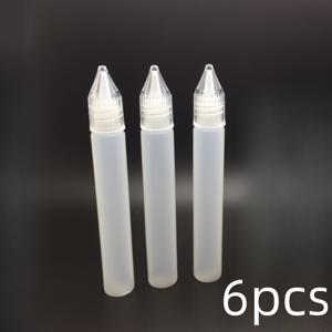 접착제, 잉크, 페인트 및 보관용 플라스틱 압출 드로퍼 병 세트 6개입 - 누수 방지, 무취, 재충전 가능 디스펜서 병