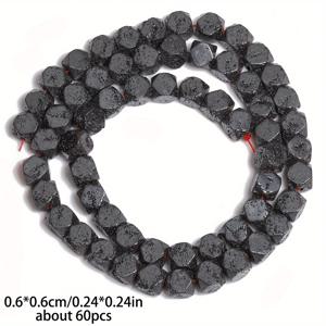 TEMU 6X6mm 블랙 팔각돌 스톤 비즈, 공예 주얼리 제작용 - 비즈 & 비즈 컬렉션 - 팔찌, 목걸이, 스타일리시한 참 & 패션 비즈 용품에 적합