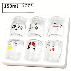 TEMU 6개 및 10개 100ml/150ml/200ml 우유병 디저트 컵 푸딩 용기 유리 젤리 캔 유리 요거트 용기 (랜덤 병 패턴)