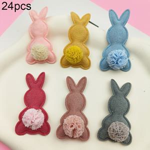TEMU 부활절 꽃 볼토끼 패딩 아플리케 24개, DIY 헤어핀 모자 헤드웨어 공예품 장식품 의류 액세서리용