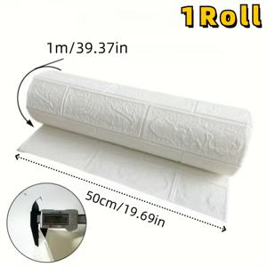 TEMU 3D 벽돌 벽 스티커 1롤, 자체 접착 비닐 폼 소재, 좋은 벽지 품질. 세탁 가능하고 직접 붙이기 쉬우며, 홈 데코레이션에 좋은 제품입니다. 벽돌과 나무 스타일을 선보이며, 쉽게 로맨틱한 침실 분위기를 조성하여 집을 독특하게 만듭니다. 매력적입니다