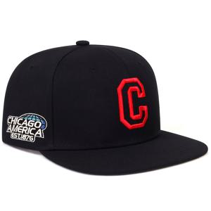1 남성용 C 레터 사이드 CHICAGO 턴업 베이스볼 캡, 약간 커브드 힙합 모자, 조절 가능한 메쉬 캡, 야외 활동, 봄/, 해변 휴가용