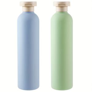 2개입 260ml/8.8oz 리필 가능 클램쉘 스퀴즈 병, 상단 클램쉘이 있는 공기 분리 병, 라운드 휴대용 재사용 가능한 PE 플라스틱 병, 세면도구, 샴푸, 컨디셔너, 샤워 젤, 로션에 적합, 여행 친화적이고 채우기가 쉬움