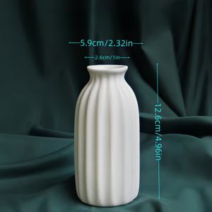 TEMU 랜덤 스타일 화이트 텍스처 세라믹 꽃병 세트, 3개/6개 세트로 제공, 무글레이즈 도자기 꽃병, 홈 거실 테이블 장식용, 북유럽 모던 드라이 플로럴 어레인지먼트 센터피스 장식품