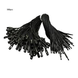 TEMU 500개 7.5인치 행잉 태그 나일론 스트링, 간편하고 빠른 부착, 옷 태그, 가격 태그, 신발 스냅 잠금, 여행 가방 라벨용 나일론 스냅 잠금 핀 루프 패스너 후크 타이 (블랙)