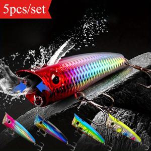 TEMU 5개/세트 10cm/20g 팝퍼 루어 하드 크랭크베이트 루어