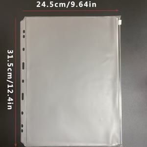 TEMU 10개입 A4 링 바인더, 9홀 문서 정리용 지퍼 파일 폴더 두꺼운 방수 PVC 아트 컬렉션 백