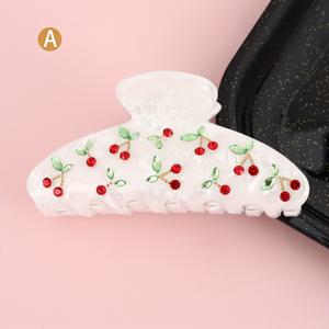 TEMU 이쁘고 간편한 체리 헤어 클립, 핑크, 블랙, 화이트 색상의 개인 맞춤 식초 미끄럼 방지 헤어 클립, 선물