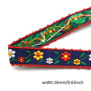 TEMU 1 야드 플로랄 자카드 리본, 16/20mm 폭, DIY용 꽃 자수 폴리에스터 직조 웨빙 테이프, 바느질 공예, 가방, 모자, 선물 포장, 스크랩북