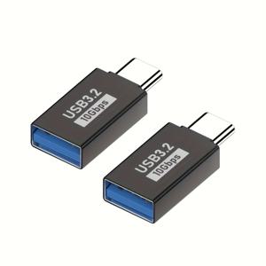 TEMU 2개 10Gbps USB C 3.2 플러그 컨버터 수입 Type-C to USB-A 암 OTG 어댑터 수 USB to 암 Type C (, Xiaomi, Google Oneplus 컴퓨터 카메라 커넥터 플러그용)