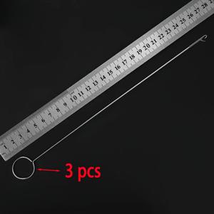 TEMU 3개 세트 초장 크로셰 후크, 뜨개질 및 재봉용 금속 코바늘, DIY 루프 훅 탄성 허리밴드 끈 당김