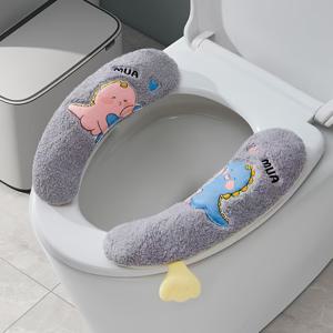TEMU 사계절 가정용 두꺼운 접착식 변기 시트 패드, 세탁 가능한 변기 시트 패드, 변기 스티커, 변기 시트 스티커