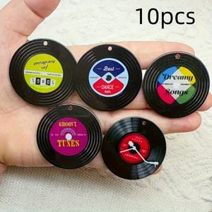 TEMU 10개 아크릴 음악 CD 펜던트, 주얼리 제작 귀걸이, 목걸이, 키체인, 공예