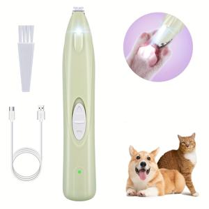 TEMU 강아지 발 트리머, LED 라이트가 있는 무선 전기 강아지 클리퍼, 충전식 저소음 소형 애완동물 면도기 (눈, 얼굴, 귀, 발, 엉덩이 주변 털 다듬기용)