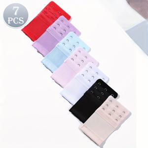 TEMU 7개 탄력 있는 브라 익스텐더 - 2/3/4 훅 조절 가능한 백 버클, 100% 폴리에스터 스트랩 연장, 여성용 속옷 액세서리, 다기능 조절 가능 여성 브라 액세서리