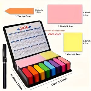 TEMU 인조 가죽 스티커 메모 세트 1세트, 1000매, 3가지 사이즈 스티커 메모 색인 탭, 자가 접착 스티커, 강력한 접착력, 재사용 가능, 잔여물 없음, 서명 펜 포함, 다이어리, 미적 감각, 사무실, 학습, 휴가용 가정에서 사용하기 적합