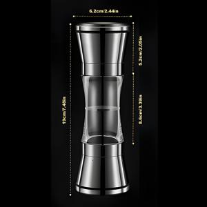 TEMU 2-in-1 듀얼 헤드 스테인리스 스틸 후추 분쇄기, 향신료 가루, 진작분, 로즈마리, 천일염, 수동 주방 분쇄병 세트
