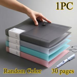 TEMU 신학기 30포켓 A4 폴더 - 내구성 있는 PP 소재, 투명, 서류 정리용으로 이상적, 가정, 학교, 사무실 보관에 완벽, 사무실 정리용 랜덤 색상