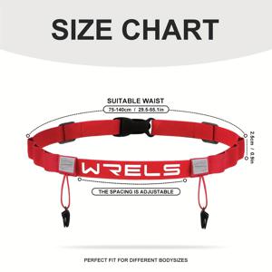 TEMU 1개, WERLS 레이스 프로 번호 벨트, 탄성 스트레치 조절 가능 러닝 벨트, 에너지 젤 홀더, 마라톤, 러닝 및 하이킹에 적합