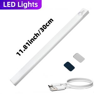 TEMU ENBBUFF 10//50cm USB-C 충전식 모션 센서 LED 조명 - 3색조절 가능, 자석 접착식 캐비닛 조명, 주방장, 옷장, 복도, 침실, 수납장용, 폴리싱 마감, 세련된 디자인, 내구성 플라스틱, 컴팩트한 구조, 홈 데코레이터용