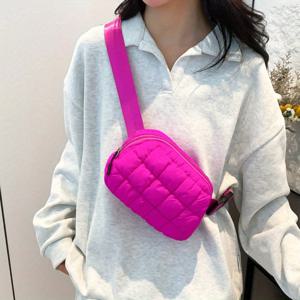 TEMU 퀼팅 퍼피 허리 가방, 패션, 매우 편안함, 조절 가능한 크로스바디 백, 여성용, 러닝, 쇼핑, 하이킹 및 운동 정리 수납 보관 가방 정리