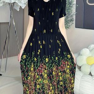 TEMU 플러스 사이즈 우아한 주름진 2025년 봄 신상 패션 활용도 높은 입체 플라워 플리츠 원피스, 플러스 사이즈 명媛 매직 드레스, 플러스 사이즈 원피스, 플러스 사이즈 여름옷, 플러스 사이즈 스커트