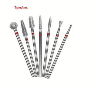 TEMU 7개 네일 폴리싱 비트, 네일 드릴 비트, 네일 폴리싱 클리닝 브러시, 아크릴 젤/네일 페디큐어 리무버, 네일 폴리싱 도구, 네일 아트 페디큐어 매니큐어 도구
