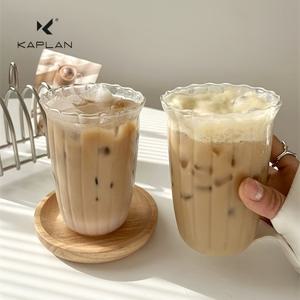 TEMU KAPLAN 레트로 커피컵 2개 세트 - 투명 유리 머그잔, 아이스 라떼 컵 - 스타일리시 모던 홈 드링크웨어, 크리스마스·할로윈·추수감사절 완벽한 선물