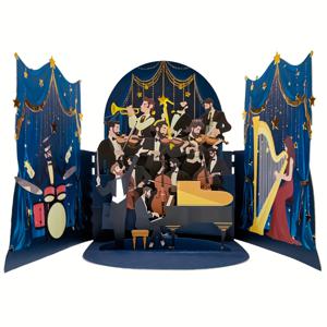 TEMU 클래식 3D 입체 콘서트 인사 카드(봉투 포함), 금박 스탬핑 공예. 생일 파티, 밴드 행사, 할로윈, 크리스마스 파티, 콘서트에 적합. 모든 행사에 완벽하며 누구에게나 선물하기에 이상적!