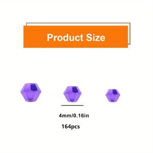 TEMU 88/164/215개 3-6mm 보라색 다면체 유리 비즈, 변색 방지, 내구성, 뚫린 테이퍼드 비즈, 비즈 장식, 스페이서 공예, 핸드메이드 목걸이 팔찌 헤어 주얼리 귀걸이 신발 의류 장식 비즈