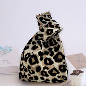 TEMU 미니멀 디자인 프린트 니트 원단 싱글 숄더 핸드백, 캐주얼 폰 백, 쇼핑·휴가·아웃도어용 창의적인 디자인