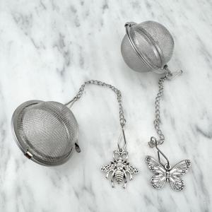 TEMU 2개 티 루즈 티 인퓨저 커플 핸드메이드 벌 나비 티 스트레이너, 티 스트레이너 4.5Cm/1.77In 벌 참 펜던트 티 볼 세트 여성 선물, 다양한 티 잎 티 필터에 적합
