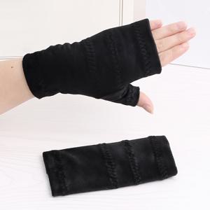 TEMU 가을 겨울용 남녀공용 따뜻한 반장갑, 솔리드 컬러 탄력성 두꺼운 핑거리스 캐주얼 웨어 우아한 선물