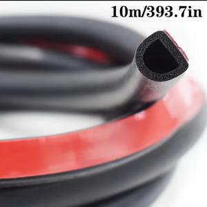 TEMU 393.7인치 자가 점착 D자형 고무 방풍 스트립, 자동차 및 트럭 문에 적합 - 방진, 방음, 방수, 자동차 문, 트렁크 및 후드에 이상적