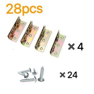 TEMU 28개/세트 목재 빔 커넥터 (힌지 4세트 및 나사 24개 포함), 금속 브래킷, 코너 커넥터, 목공용 고정 부품, 쉬운 설치, 목제 가구 고정에 적합