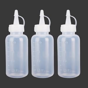 3개 세트 100ml 팁형 잔여물 없는 디스펜싱 병, 뾰족한 부리형 글루, 레진용 - 정밀 주둥이 플라스틱 실험용 플라스크, 공예 및 공예용품 (슬라임, 모래 그림 호환 가능)