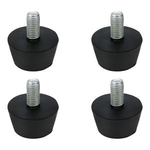 4개 세트 헤비듀티 고무 도어 스톱 패드 M10 볼트 20mm 높이 라운드 가구 다리 리저버 - 미끄럼 방지, 내구성 강화, 테이블·의자·소파·침대용, 가구 다리 안정화, 슬림 디자인, 미끄럼 방지