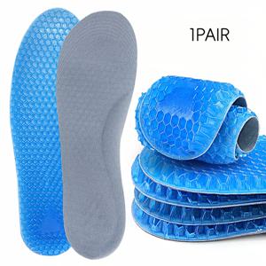 하단 벌집 구멍 디자인 통기성 충격 흡수 스포츠 깔창 1켤레, 젤 하단 스웨이드 땀 흡수 깔창, 캐주얼 깔창으로 잘라 사용 가능