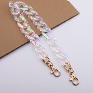 40cm 짧은 레진 가방 핸들 스트랩 교체용, 가방 장식 체인, 가방 액세서리 참 (1개), DIY 지갑 만들기