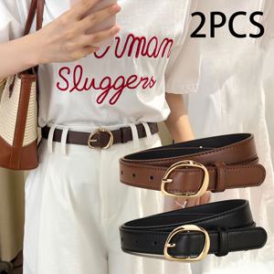 TEMU 2개 여성용 캐주얼 PU 벨트, 다양한 색상, 합금 불규칙 버클 여성용 인조 가죽 벨트, 파티 및 데일리 출퇴근에 적합