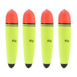 암어미삭는 롱캐스팅 투어와이어 찌 4개입 - 투톤 통통한 배꼽 디자인, 20g/50g/80g 중량, 낚시용 슬립 밥버, 필수 낚시찌