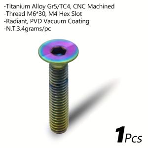 KOCEVLO 자전거 헤드셋 볼트 티타늄 합금 M6*30mm CNC MTB BMX 자전거 핸들바 탑 캡용 티타늄 합금 고정 나사