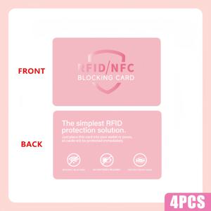 TEMU 4개 세트 RFID/NFC 차단 카드, 은행 카드 보호기, 스키밍 방지 NFC 차단기, 지갑/카드 홀더용, 은행 카드 및 ID 데이터 보안 보호, 휴대용 및 내구성, 액티브 간섭 기술, 평생 보호 세트