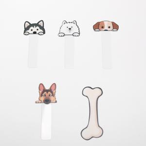 TEMU 독특한 강아지 머리와 뼈 패턴의 귀여운 강아지 책갈피 5개, 독서가, 선생님, 반친구, 어르신을 위한 최고의 선물