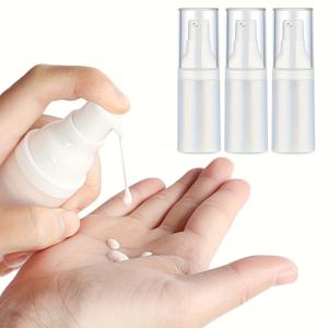 TEMU 3개 20ml 진공병 재사용 디스펜서, 휴대 및 충전이 쉬운 매트 로션 빈병, 여행용으로 적합